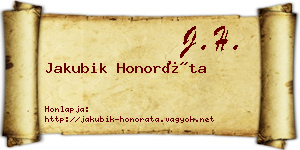 Jakubik Honoráta névjegykártya